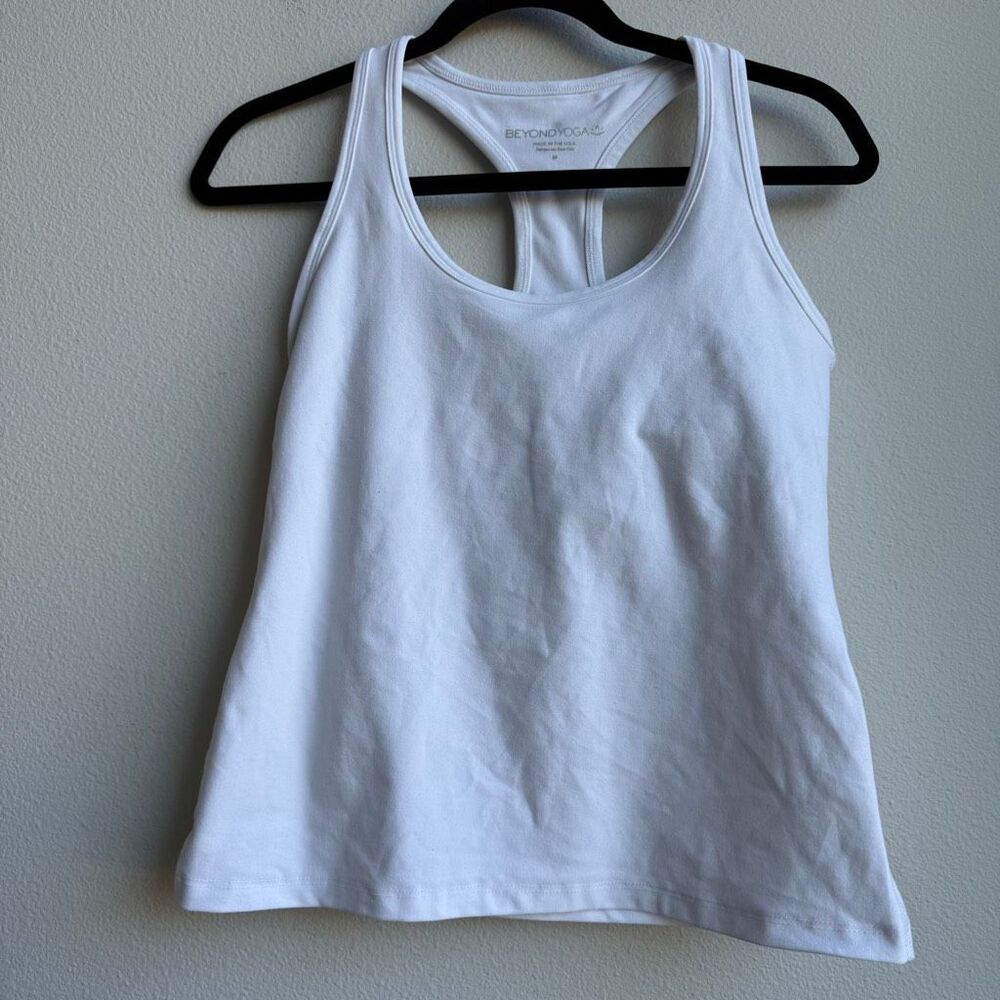 Beyond Yoga Spacedye Step Up Racerback White Tank Size Medium